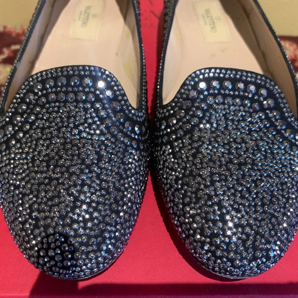 Valentino Black Crystal loafer flats sz. 36 / 6 - Picture 2 of 5